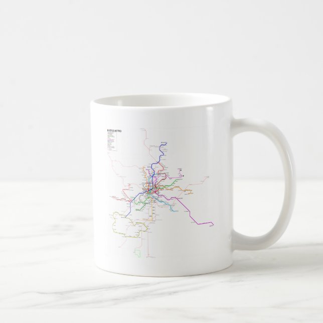 Caneca De Café Mapa do metro de Madrid (espanha) (Direita)