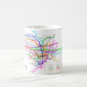 Caneca De Café Mapa do metro de Tokyo Japão