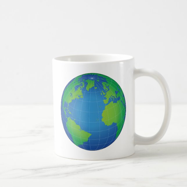 Caneca De Café Mapa do Mundo (Direita)