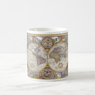 Caneca De Café Mapa do mundo desde 1626