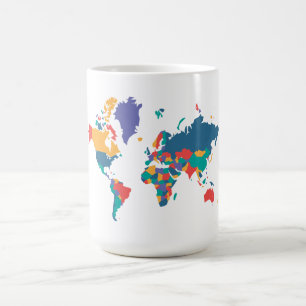 Caneca De Café Mapa do Mundo Divertido