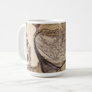 Caneca De Café Mapa do mundo do boné do tolo