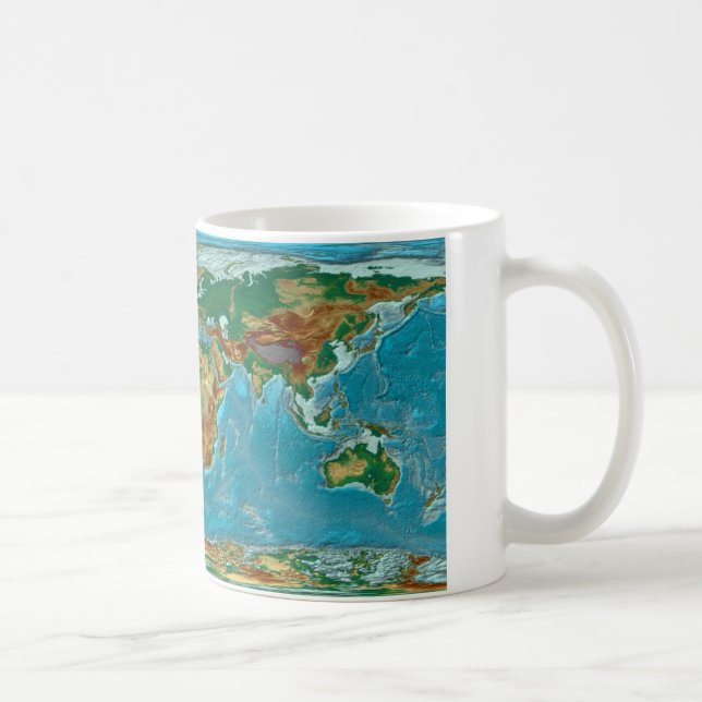 Caneca De Café Mapa do mundo geográfico (Direita)