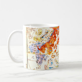 Caneca De Café Mapa do mundo japonês 1800