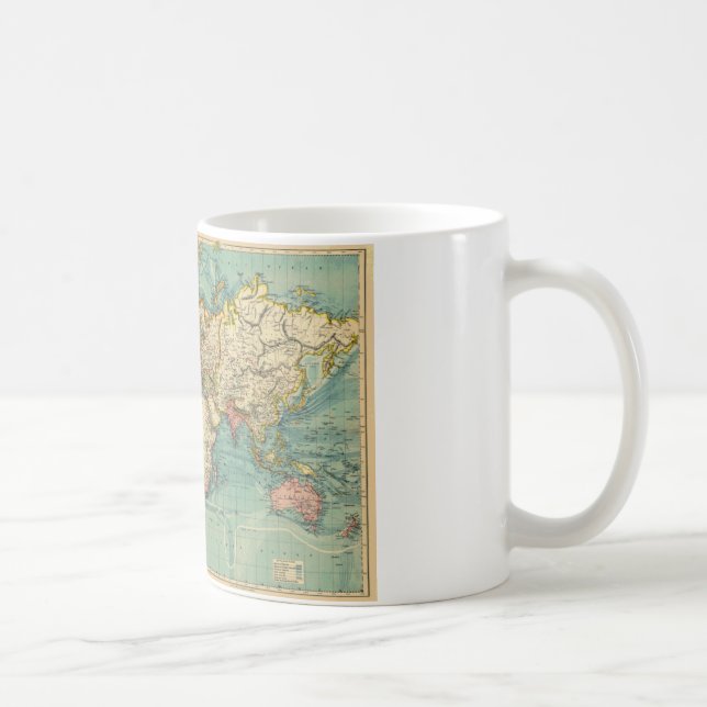 Caneca De Café Mapa do Mundo Vintage (Direita)