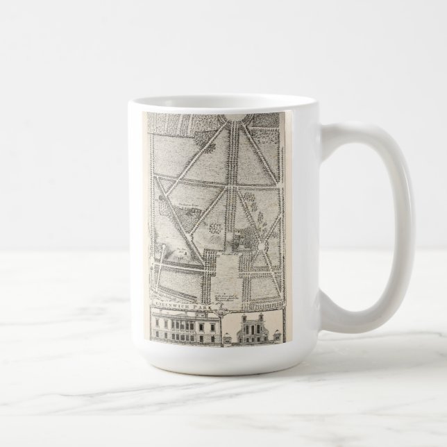 Caneca De Café Mapa do parque de Greenwich (Direita)