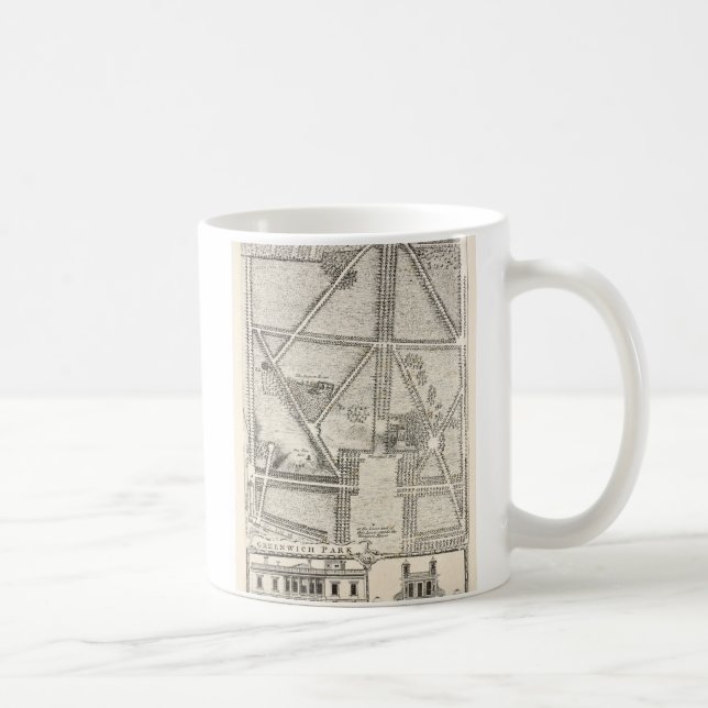 Caneca De Café Mapa do parque de Greenwich (Direita)
