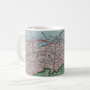 Caneca De Café Mapa do Vintage Bayamon Porto Rico
