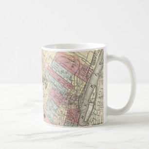 Caneca De Café Mapa do vintage de Albany NY (1874)