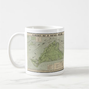 Caneca De Café Mapa do vintage de Marthas Vinhedo (1913)