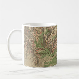 Caneca De Café Mapa do vintage do Grand Canyon (1926)