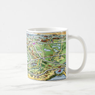 Caneca De Café Mapa dos desenhos animados de Orlando Florida