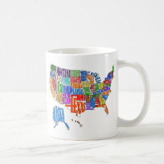 Caneca De Café Mapa dos E.U.