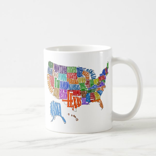 Caneca De Café Mapa dos E.U. (Direita)