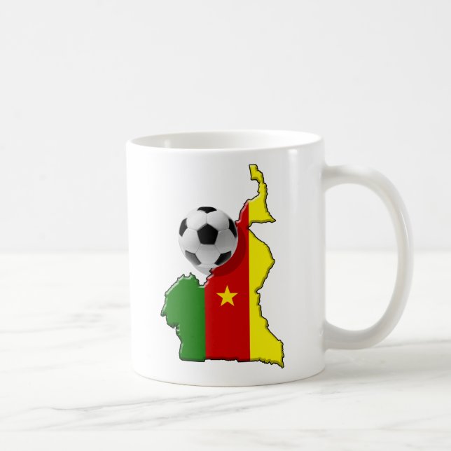 Caneca De Café Mapa dos presentes da bola de futebol de República (Direita)