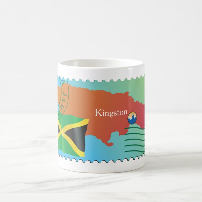 Caneca De Café Mapa E Bandeira De Kingston Jamaica (Centro)