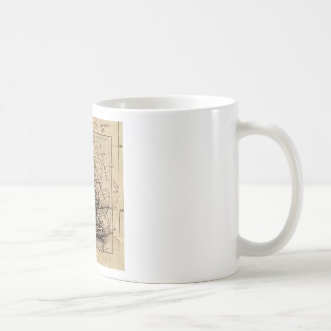 Caneca De Café Mapa e navio antigo do General France (Direita)