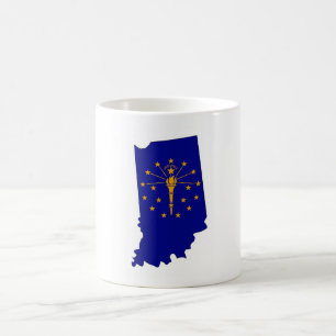 Caneca De Café Mapa e Sinalizador da Estrutura de Tópicos de Ind