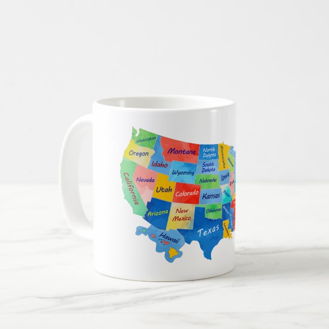 CANECA DE CAFÉ MAPA EUA (Frente Esquerda)