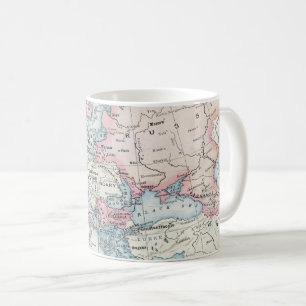 Caneca De Café Mapa físico da Europa (1916)