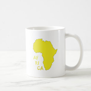 Caneca De Café Mapa Funky Yellow Africa