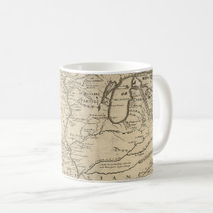 Caneca De Café Mapa histórico de Illinois de 1718