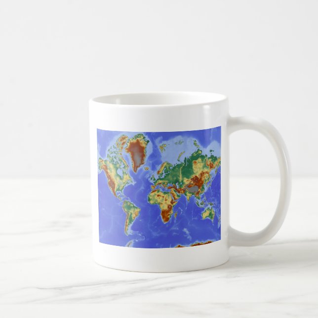 Caneca De Café Mapa Internacional da Geografia Mundial (Direita)