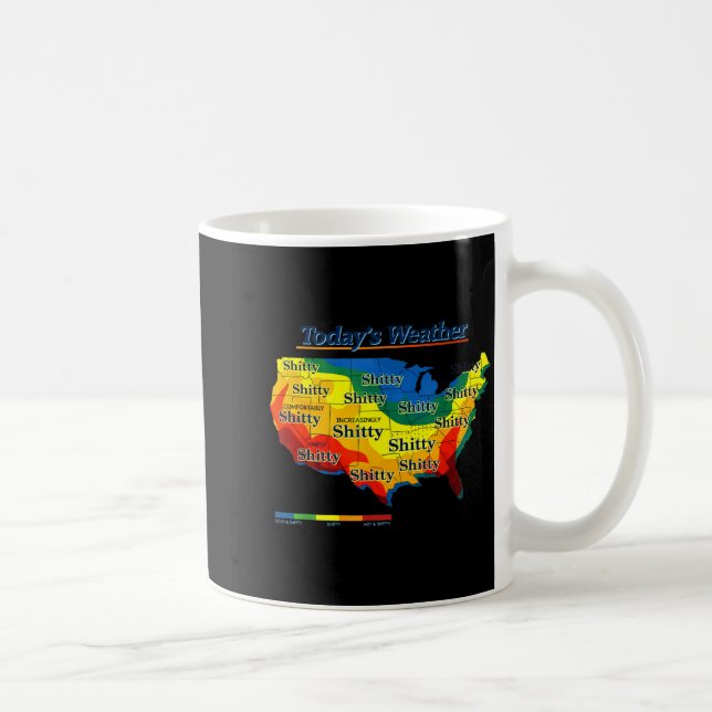 Caneca De Café Mapa meteorológico dos EUA engraçado paródia previ (Direita)