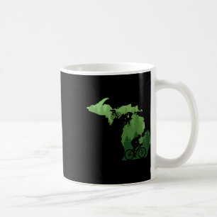 Caneca De Café Mapa Michigan Ciclista de Montanha Mtb Ciclismo Mo