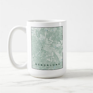 Caneca De Café Mapa Minimalista da Cidade de Bengaluru Índia