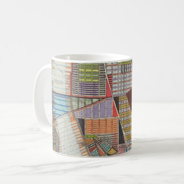 Caneca De Café Mapa moderno de Nova Iorque II (Frente Esquerda)