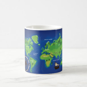 Caneca De Café Mapa Mundial