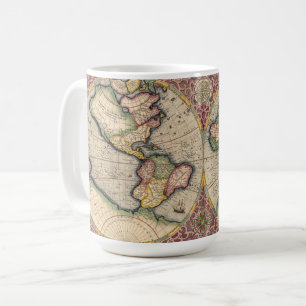Caneca De Café Mapa Mundial 1609