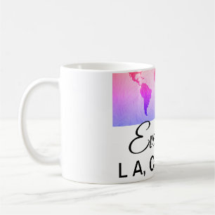 Caneca De Café mapa mundial adicionar texto nome local país cidad