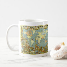 Caneca De Café Mapa Mundial Antiquado do Império Britânico, 1886