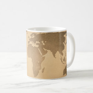 Caneca De Café Mapa mundial da Vintage