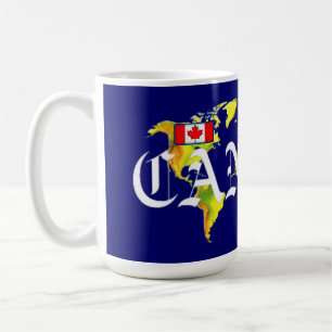 CANECA DE CAFÉ MAPA MUNDIAL DO CANADÁ