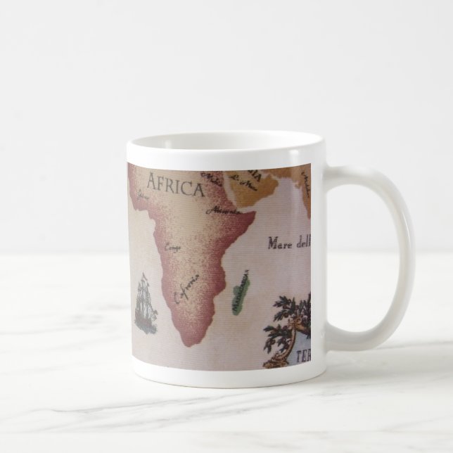 Caneca De Café Mapa Mundial — Oceano Atlântico (Direita)