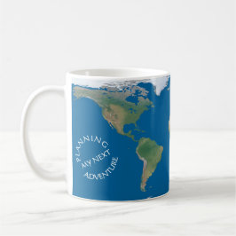 Caneca De Café Mapa Mundial - Planejando Minha Próxima Aventura -