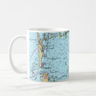 Caneca De Café Mapa Náutico do Porto de Charlotte Flórida