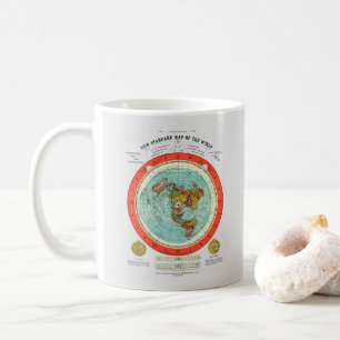 Caneca De Café Mapa padrão novo da terra lisa Earther do mundo
