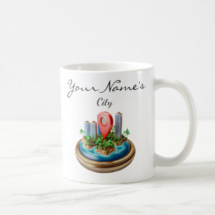 Caneca De Café Mapa Personalizado da Cidade