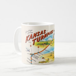 Caneca De Café Mapa postal de Kansas Turnpike Mug