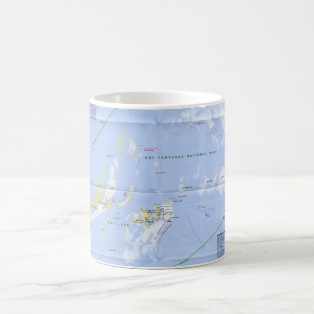 Caneca De Café Mapa seco de Tortugas (Centro)