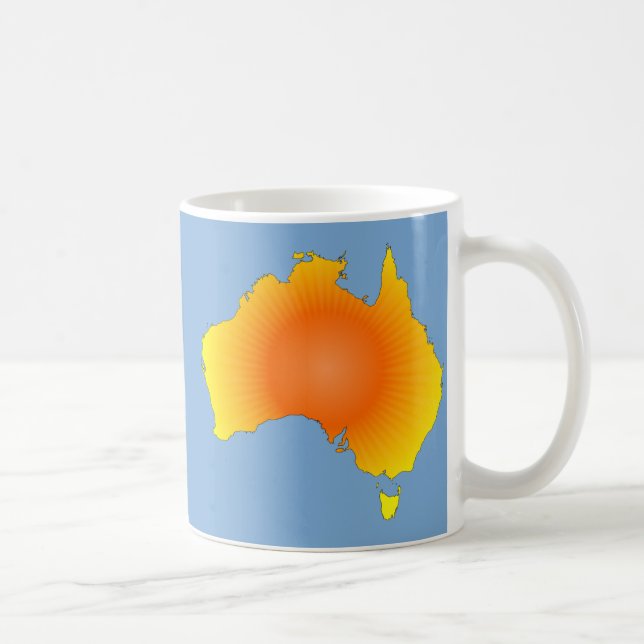 Caneca De Café Mapa Sunny Austrália (Direita)