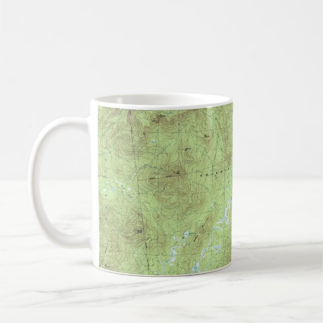 Caneca De Café Mapa Topográfico do Monte Marcy - Parque Adirondac (Esquerda)