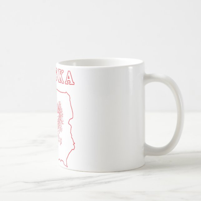 Caneca De Café Mapa Vermelho Polska com Águia (Direita)