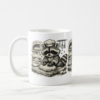Caneca De Café Mapache panadero – Arte vintage de cocina