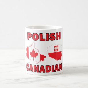 Caneca De Café Mapas Canadenses Poloneses