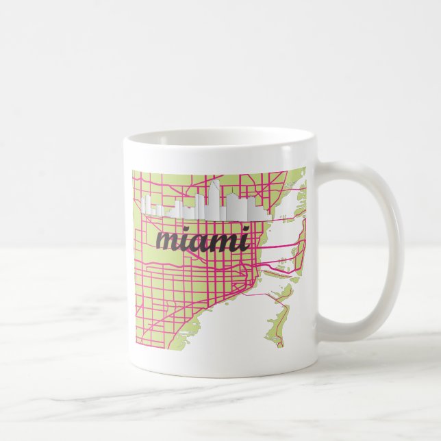 Caneca De Café mapas Miami (Direita)